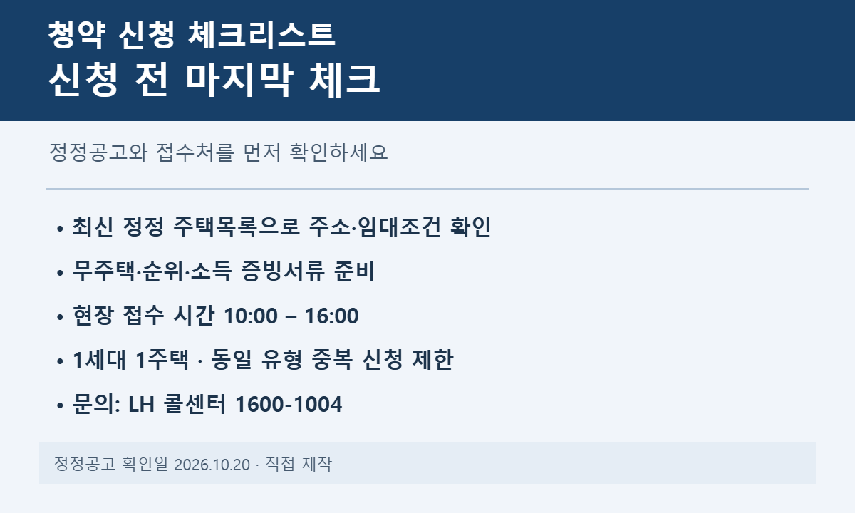 대구경북 LH 매입임대 신청 전 정정공고·자격서류·접수시간 확인 체크리스트