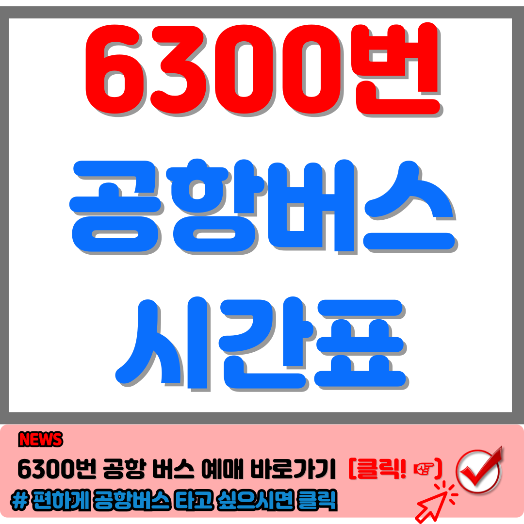 6300번 공항 버스 시간표 : 공항가는 길 편하게 예매 및 노선 안내.