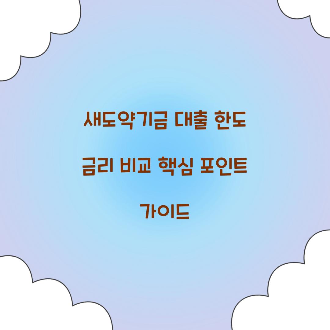 새도약기금 대출 한도 금리