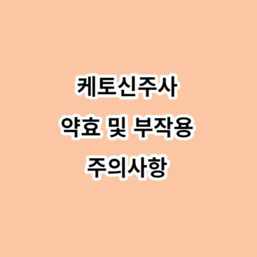 케토신주사 약효