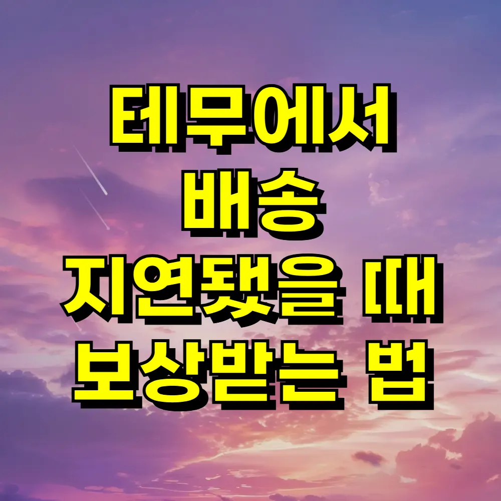 테무에서 배송 지연됐을 때 보상받는 법
