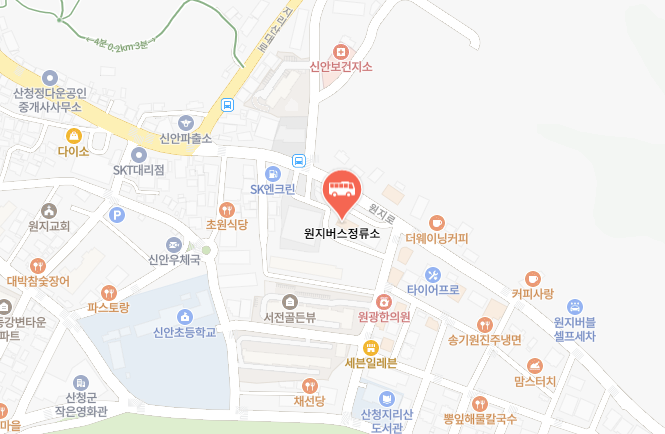 원지버스정류소 위치-지도