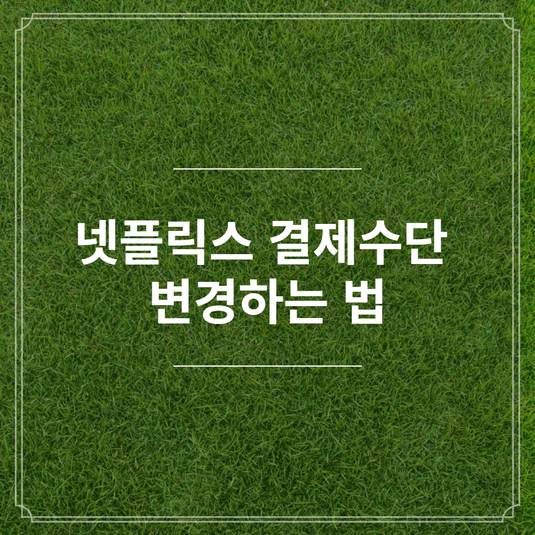 넷플릭스 결제수단 변경하는 법