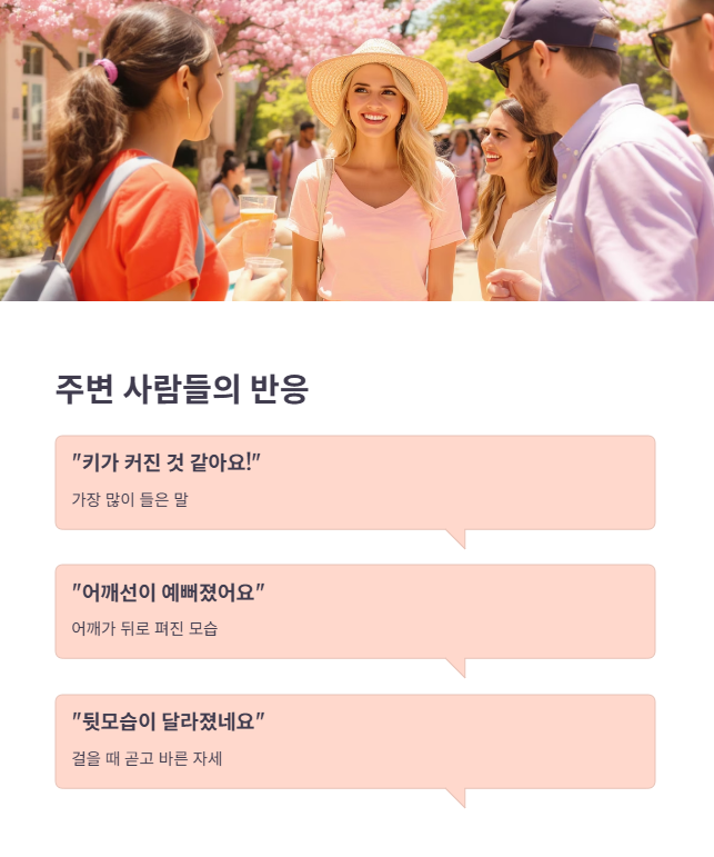 3주차: 완성된 자세와 주변 사람들의 반응