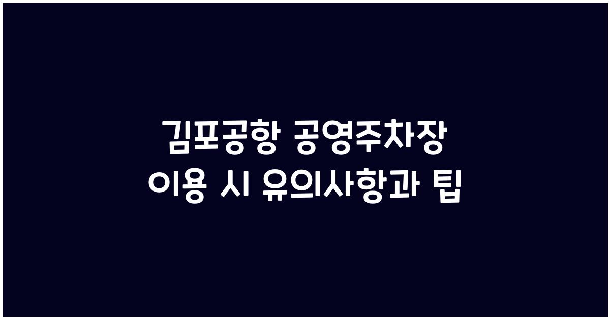 김포공항 공영주차장