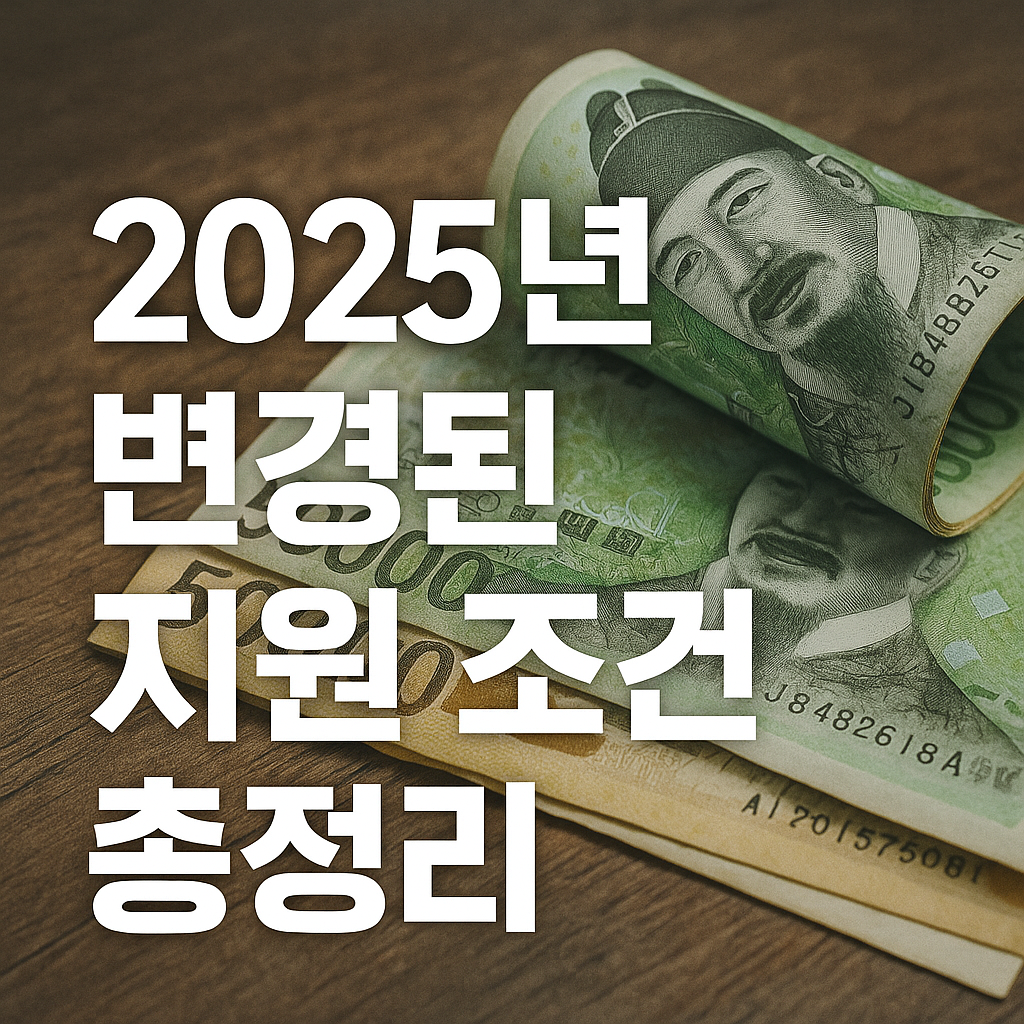 2025년 변경된 지원 조건 총정리