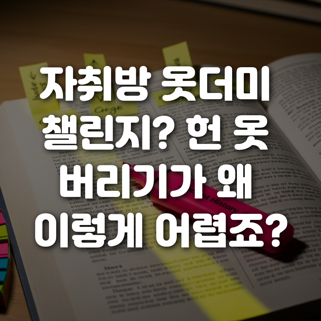 자취방 옷더미 챌린지 헌 옷 버리기가 왜 이렇게 어렵죠