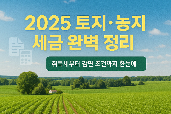 2025년 토지 농지 세금 썸네일 이미지입니다.