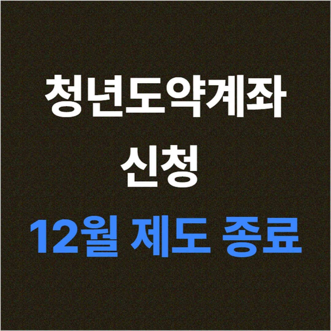 청년도약계좌 신청 (12월 제도 종료 발표)