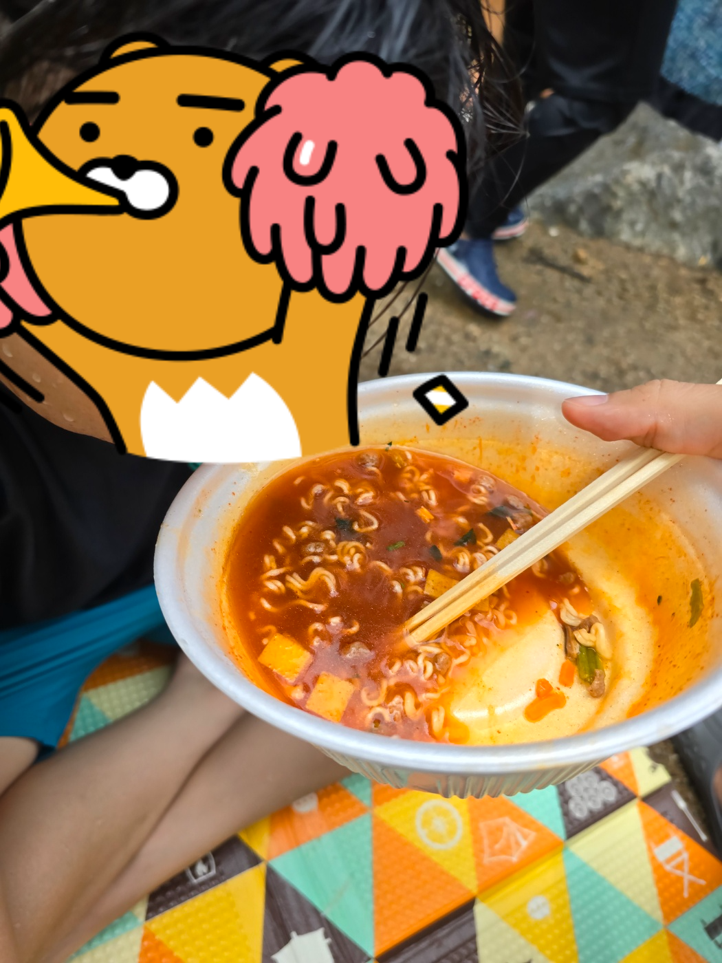 물놀이 후 라면