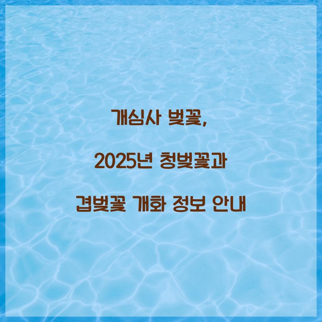 개심사 벚꽃