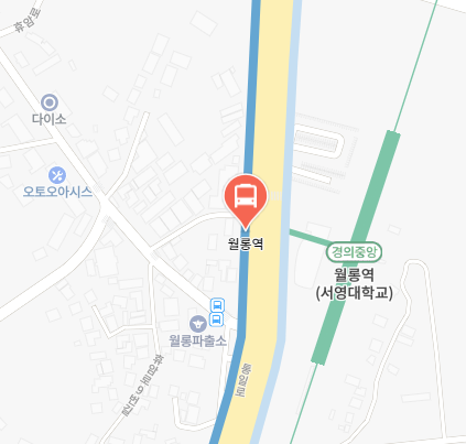 월롱역에서 인천공항 리무진 공항버스(5600번) 지도 위치