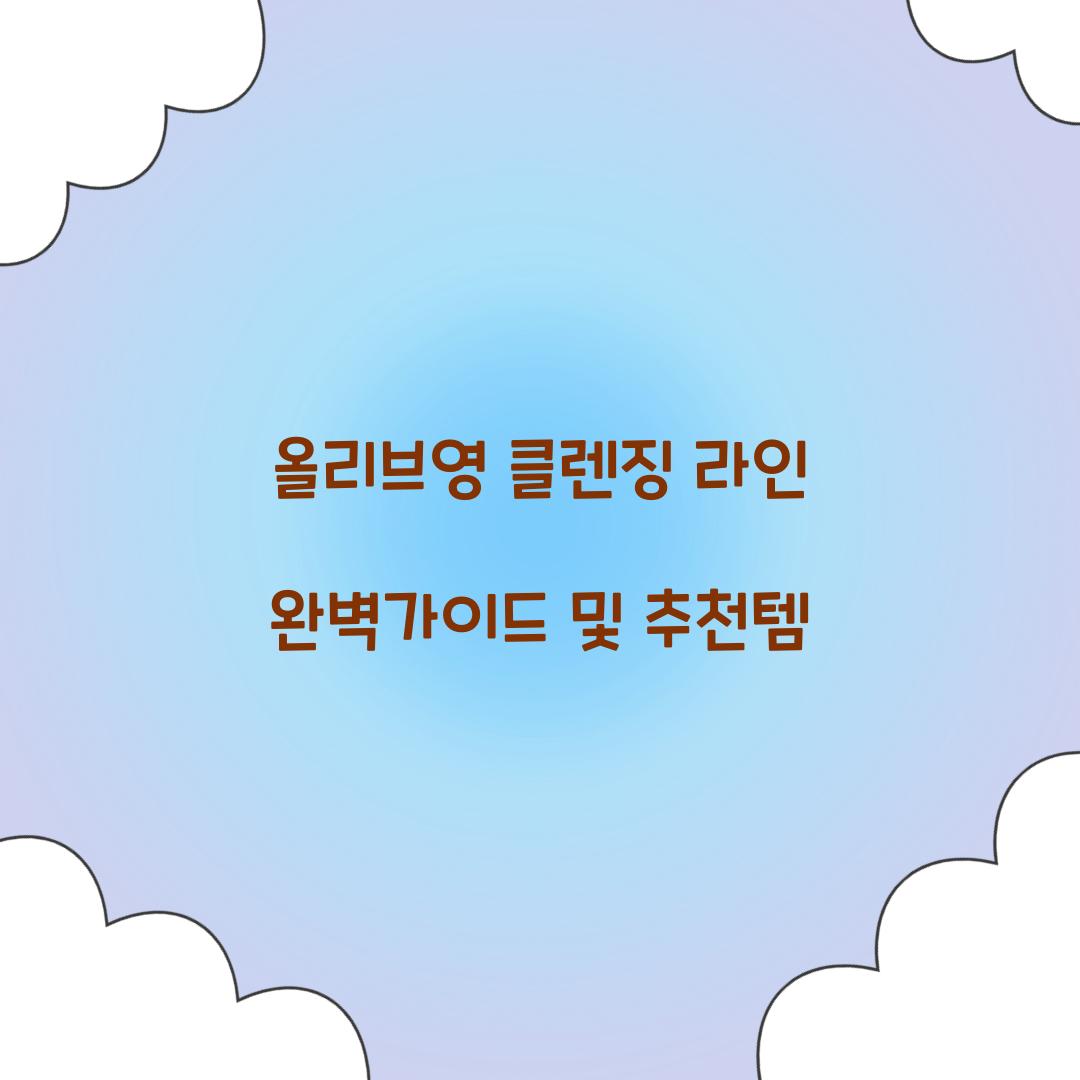 올리브영 클렌징 라인