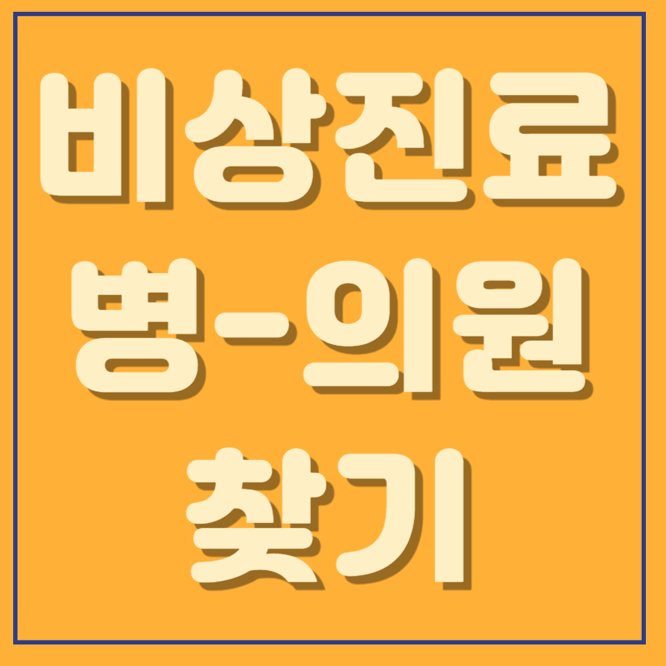 비상진료 병원 의원 찾기