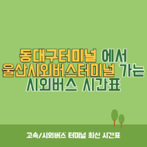 동대구터미널에서 울산시외버스터미널 가는 시외버스 시간표 최신정보