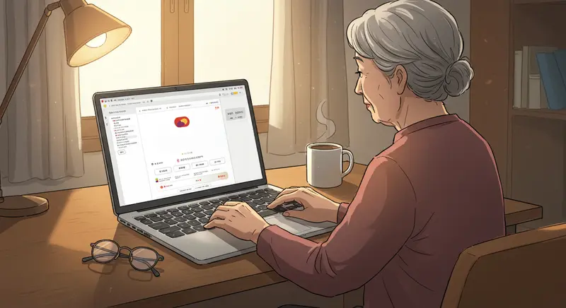 국민연금공단-홈페이지를-노트북으로-보고-있는-할머니
