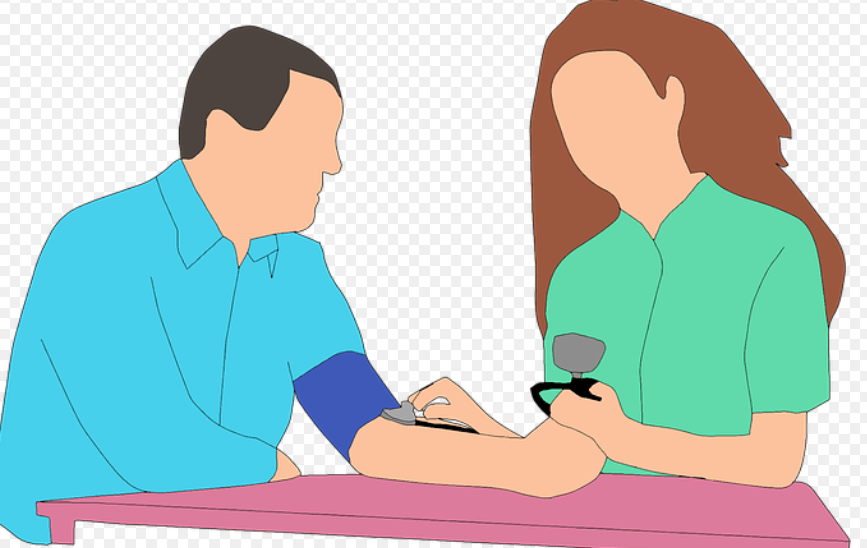 혈압에 좋은 차, 혈압 측정 기계와 혈압을 측정 하고 있다 - 1