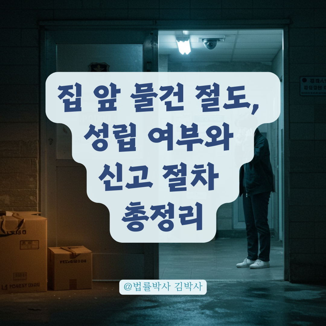 집 앞에 둔 물건 누가 가져갔다면? 절도죄 성립 여부와 신고 절차 정리. 🚨