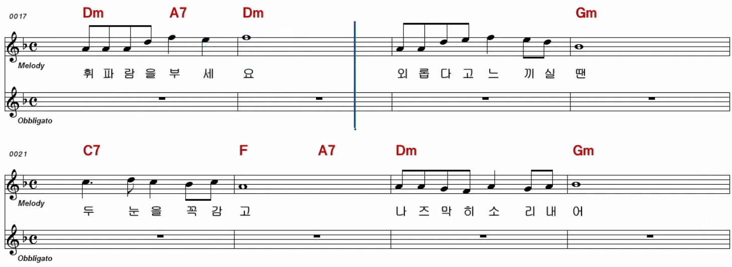 정미조 - 휘파람을 부세요 악보