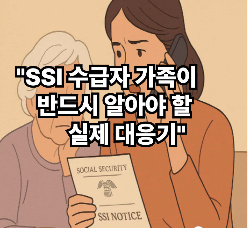 미국 사회보장국(SSA)의 편지를 손에 든 딸과 엄마의 현실적인 장면 이미지