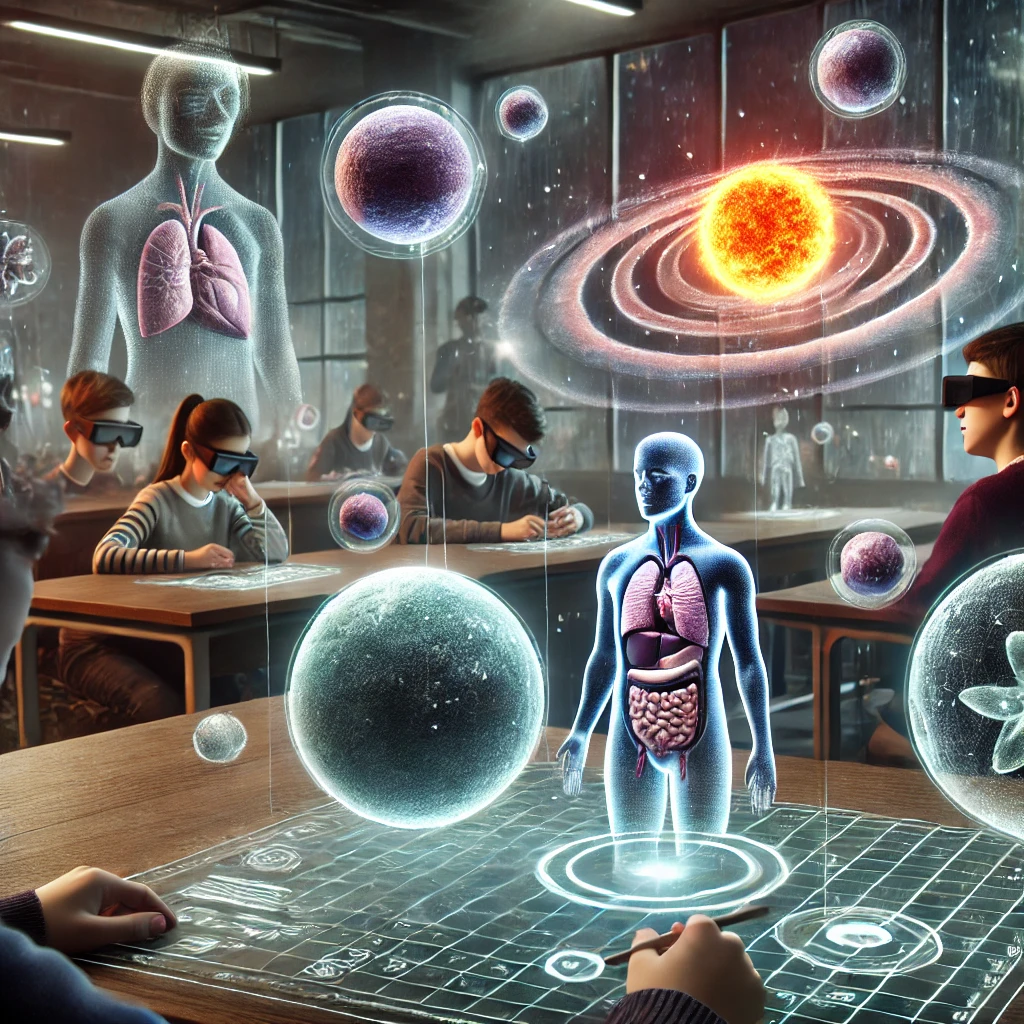 미래도시교육 관련 AR과학실험실 장면