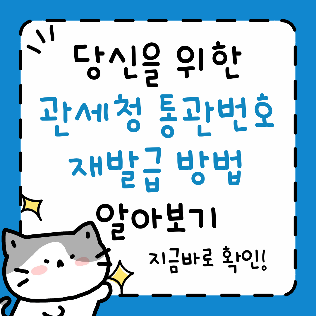 관세청 통관번호 재발급