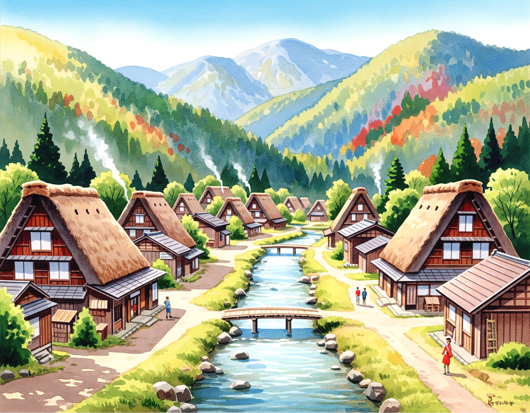 일본 옛날 시골집 풍경