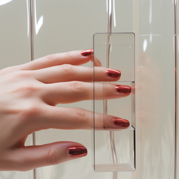 진하고 화려한 빨강 실버 네일아트 사진, 미러 네일