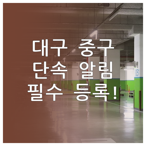 대구 중구청 주정차 단속 알림 서비스..