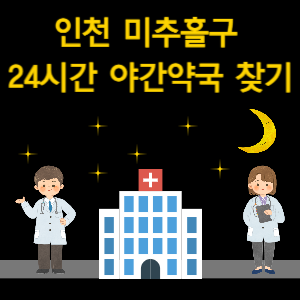 인천 미추홀구 24시간 야간 심야 당번 약국 찾기