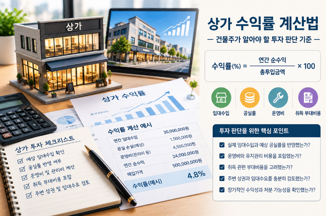 상가 수익률 계산법