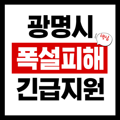 광명시 폭설피해 긴급보상지원금