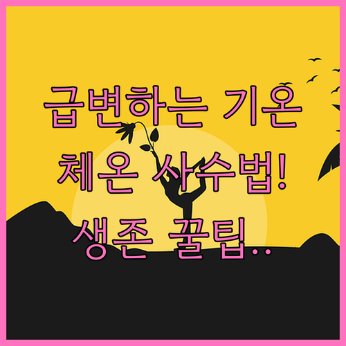 급격한 기온 변화 대비 체온 관리와 ..