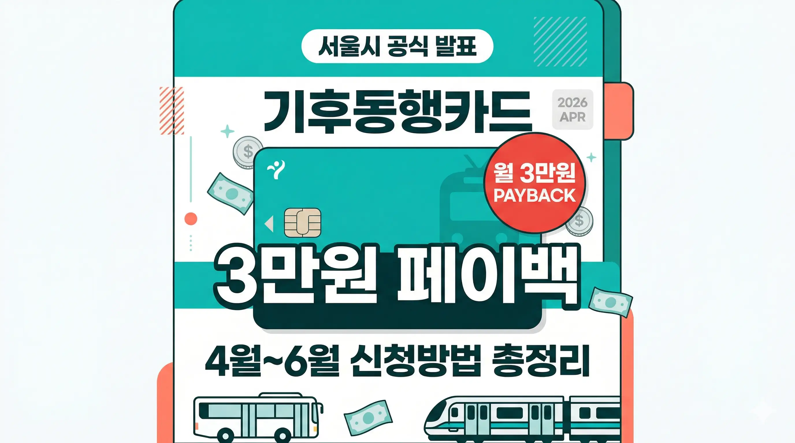 기후동행카드 3만원 페이백 신청 방법 총정리 글의 썸네일