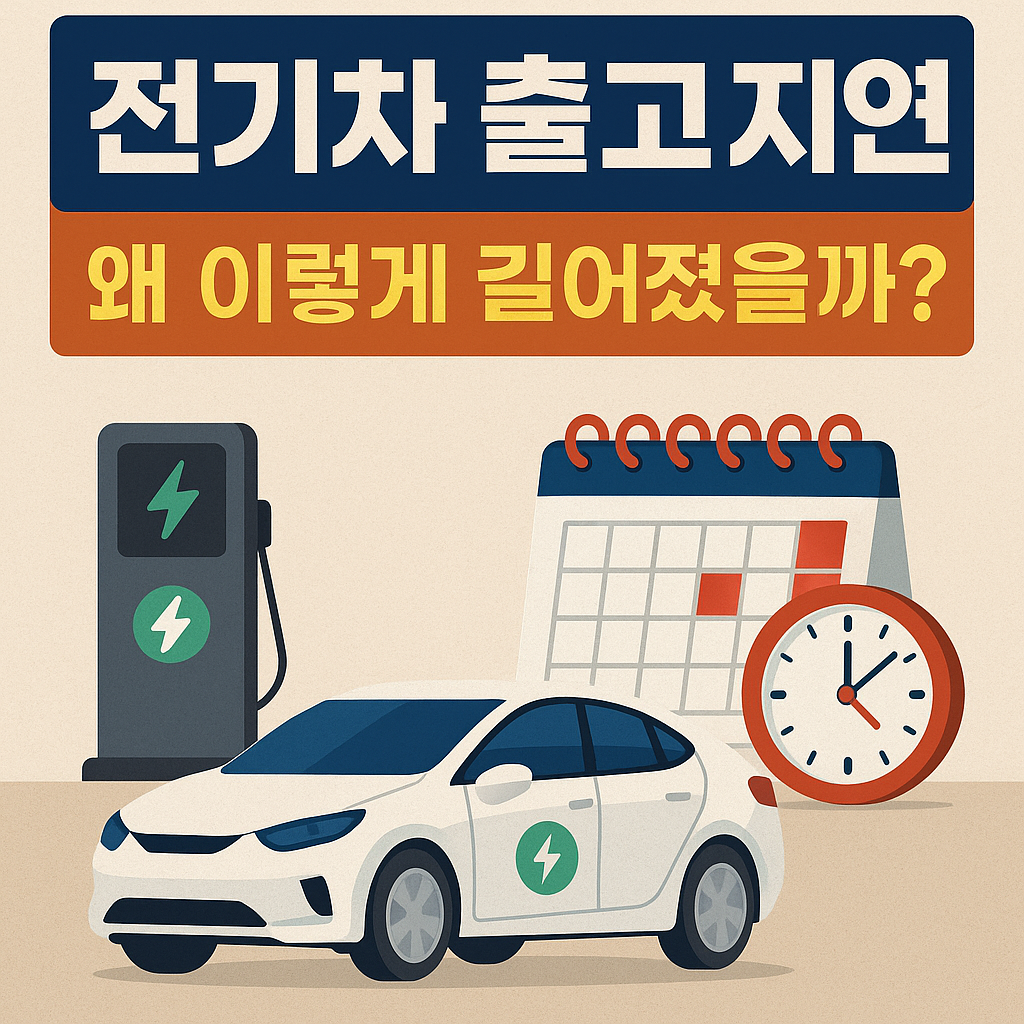 전기차 출고지연 왜 이렇게 길어졌을까? 라고 쓰여진 포스터