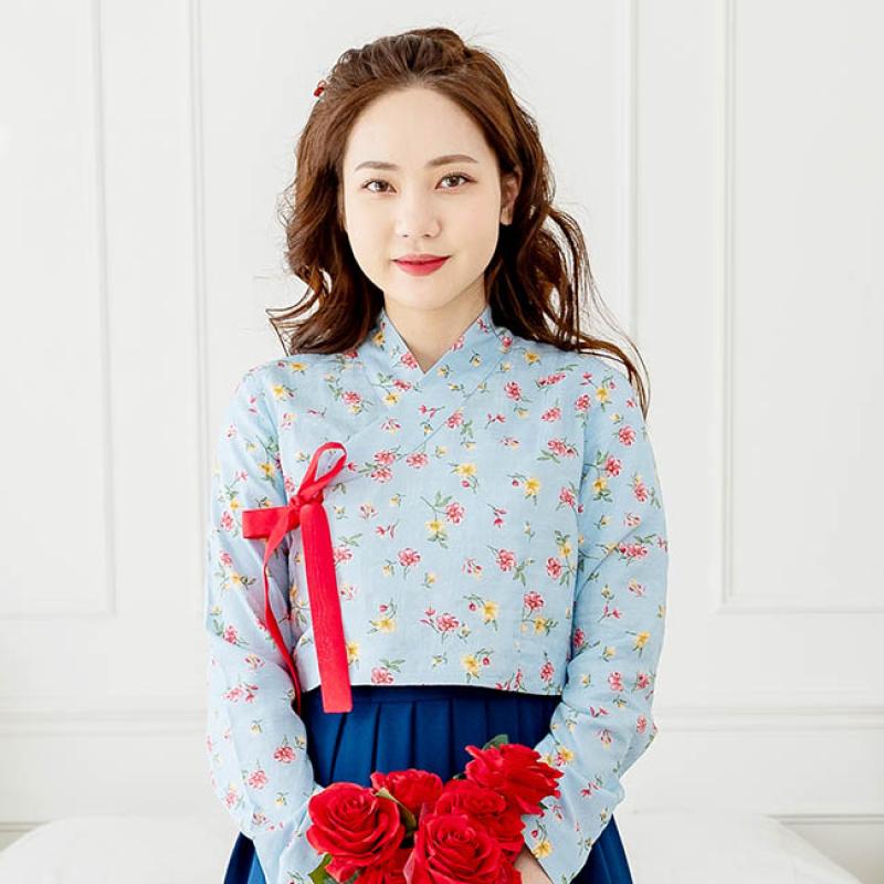 더연주 앵두꽃 저고리 55 120사이즈 생활한복 개량한복 S 55