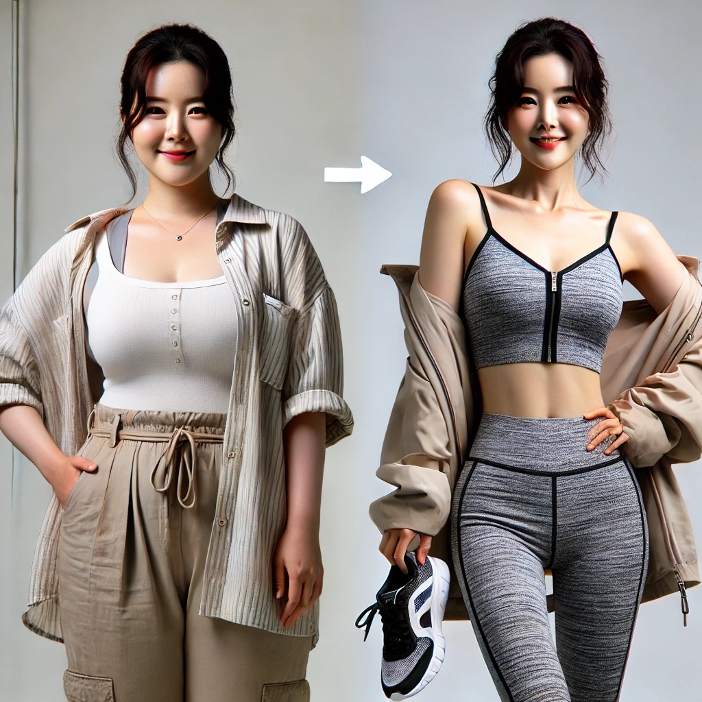 다이어트 성공 전후 비교 이미지
