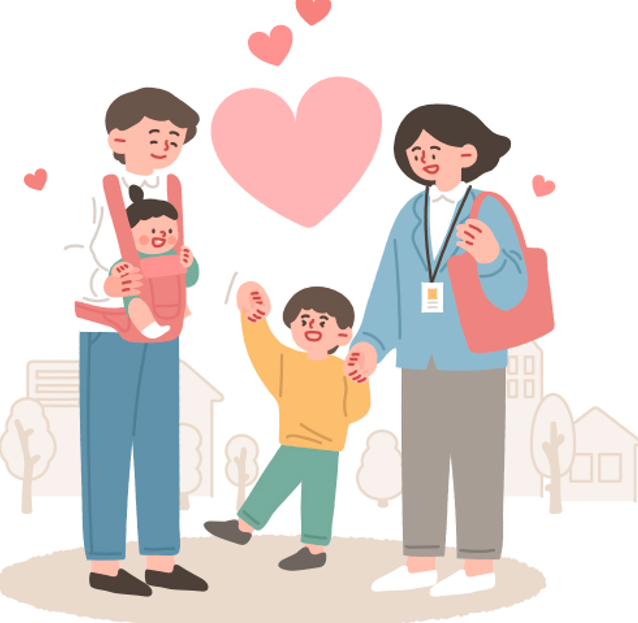 단란한 가족의 모습