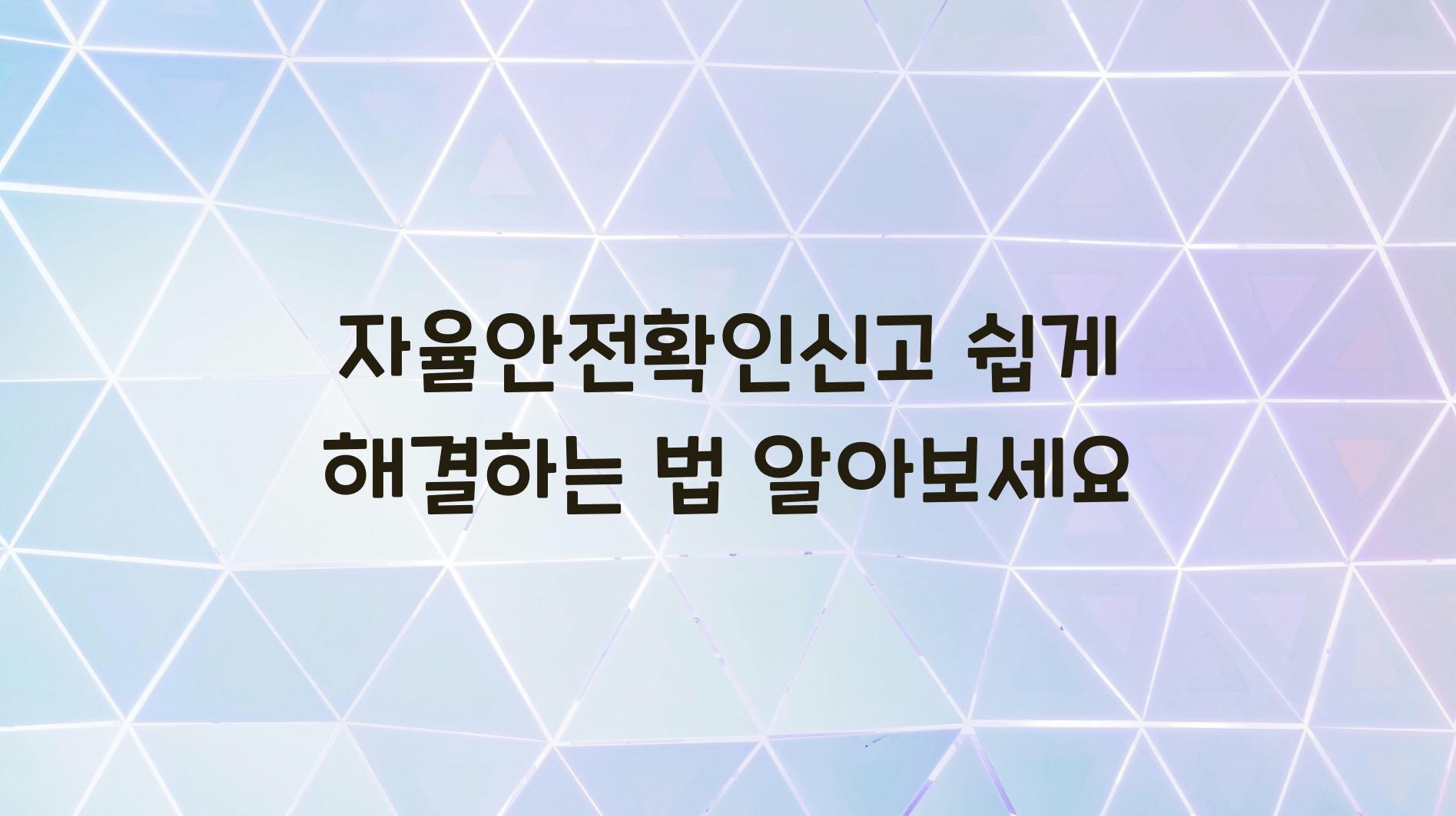 자율안전확인신고