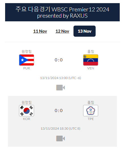 2024 WBSC 프리미어 12 조별리그 일정 및 순위 총정리