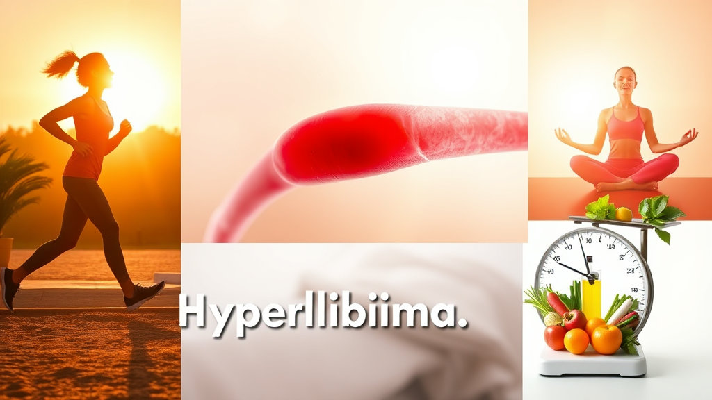 고지혈증 관리를 위한 운동, 요가, 고지혈증에 좋은 음식의 모습.