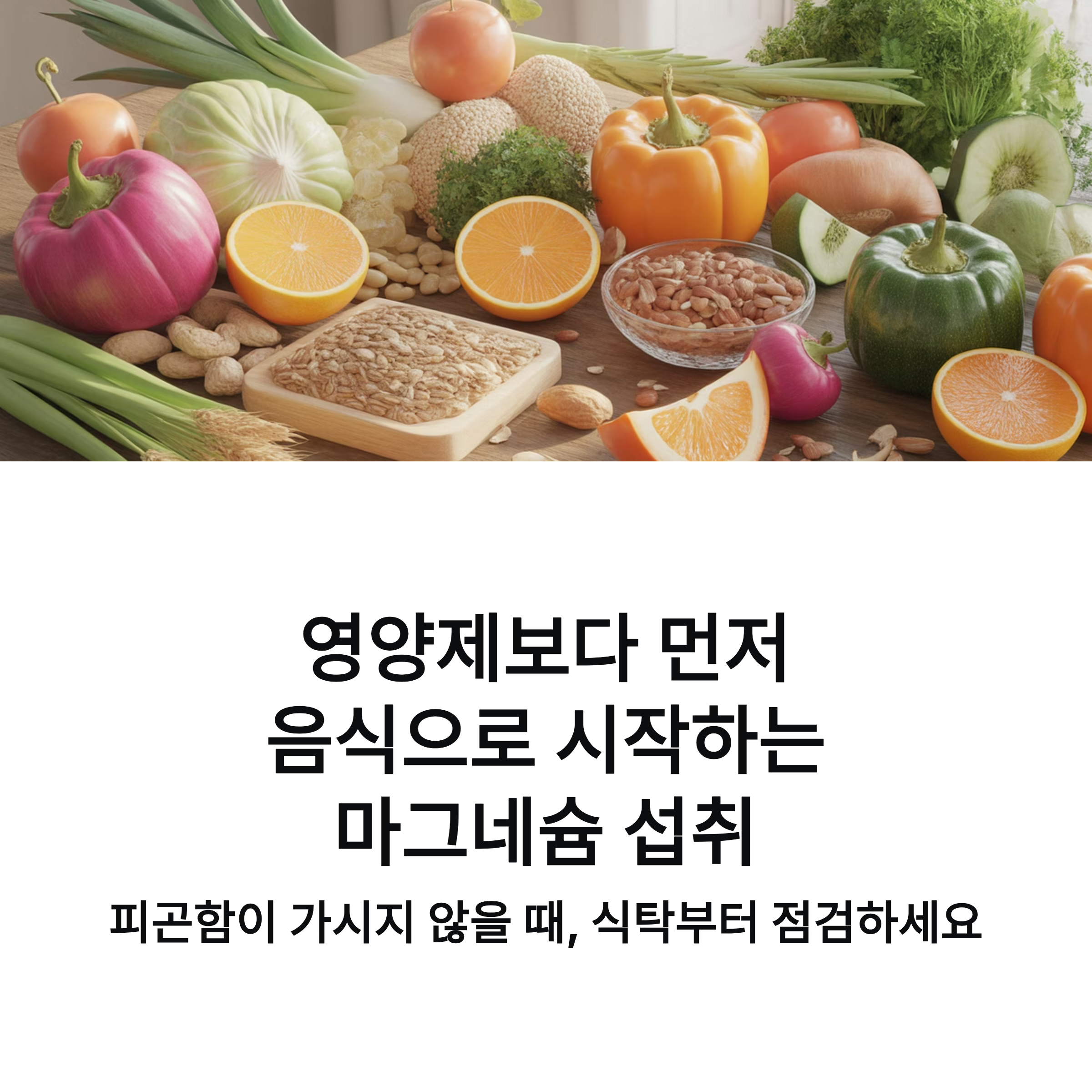 마그네슘 많은 음식, 영양제보다 먼저 챙길 선택