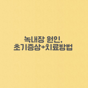 녹내장의 원인 및 초기 증상 (자가진단)+치료 방법