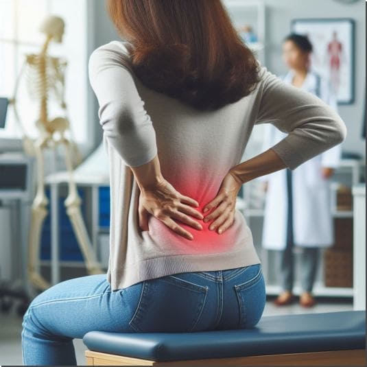 사군자탕 효능 염증 조절 효과, 허리아픈 중년 여성 사진