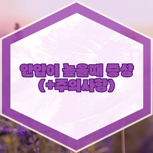 안압이 높을때 증상 (+주의사항)
