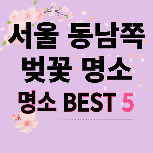 서울 동남쪽 벚꽃 명소 BEST5