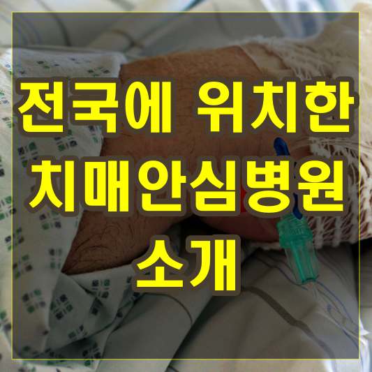 전국에 위치한 ‘치매안심병원’ 소개