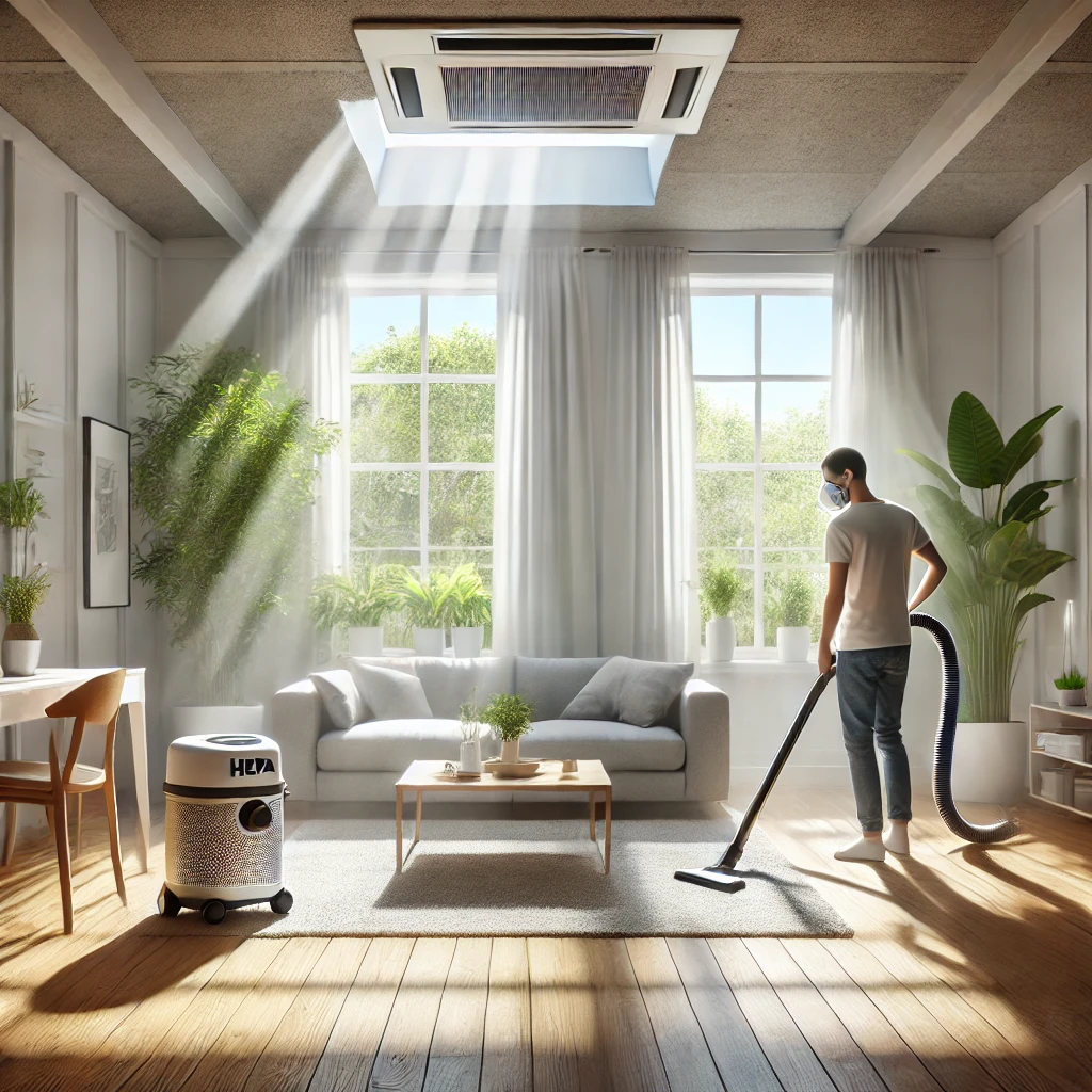 알레르기 친화적인 생활 환경을 시각적으로 표현한 이미지