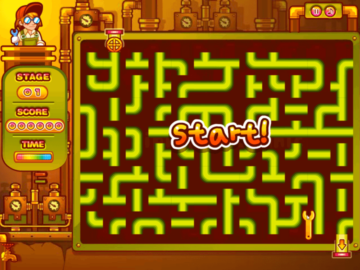 배관-수리공-플래시게임-시작-화면