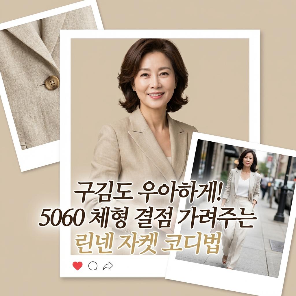 50대 60대 봄여름 교복템 린넨 자켓, 체형 보완하고 구김마저 멋스러운 중년 하객룩 코디 완성